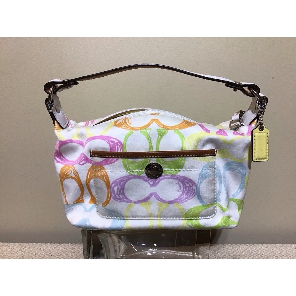 Vintage Coach Hamptons Pastel Scribble Y2K Mini Shoulder Bag Top Handle Bratz